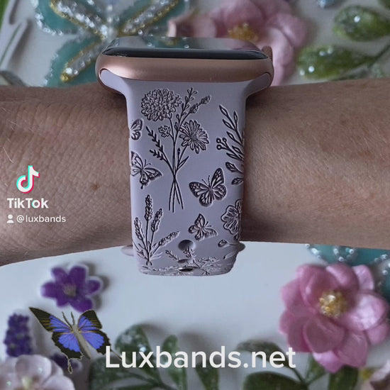 Prairie Wildflowers Etched Silicone Band for Apple Watch - Dót Outfitters