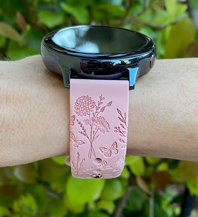 Butterflies and Wildflower 20mm Samsung Galaxy Watch Band