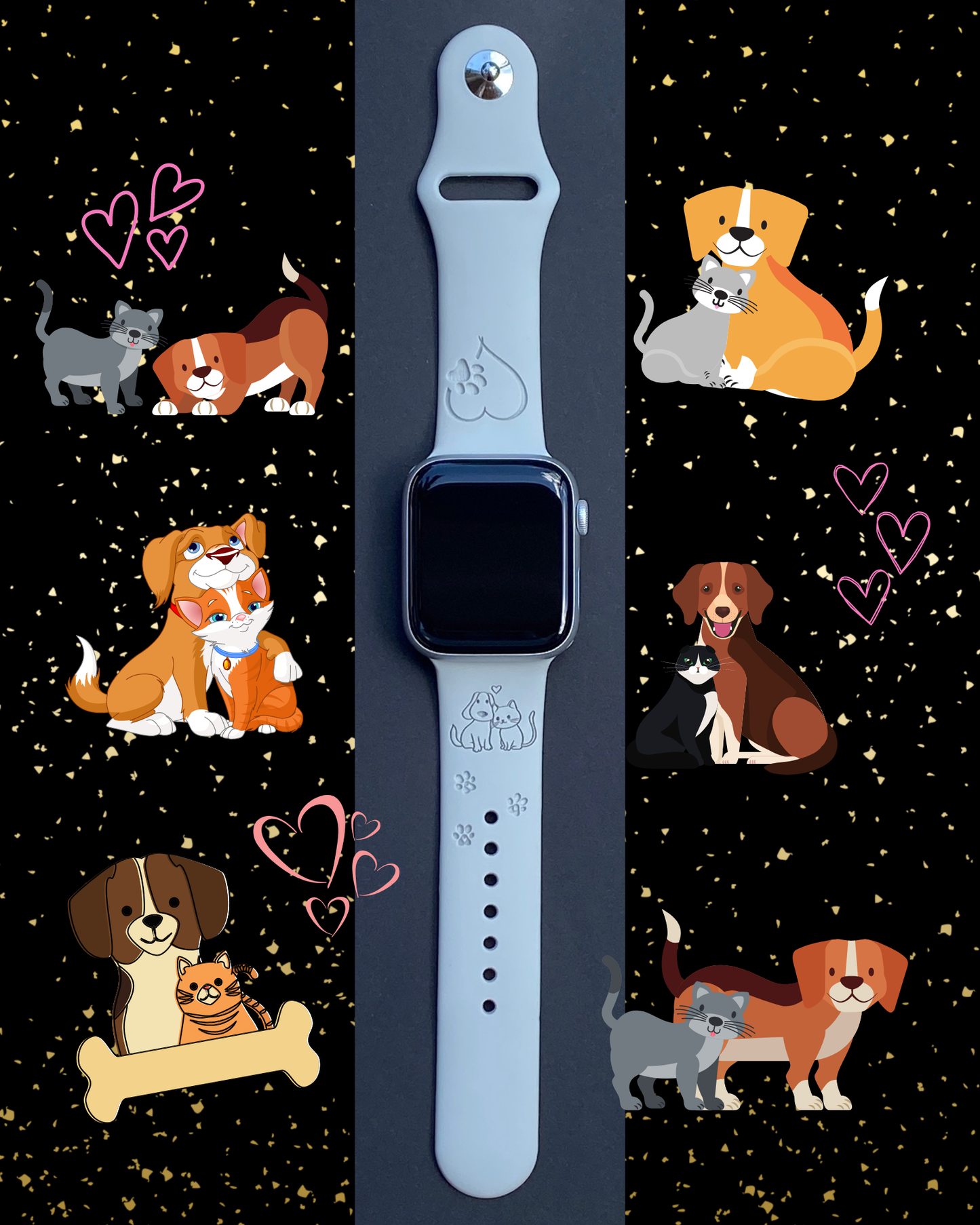 Cat and Dog Love Apple Watch Band