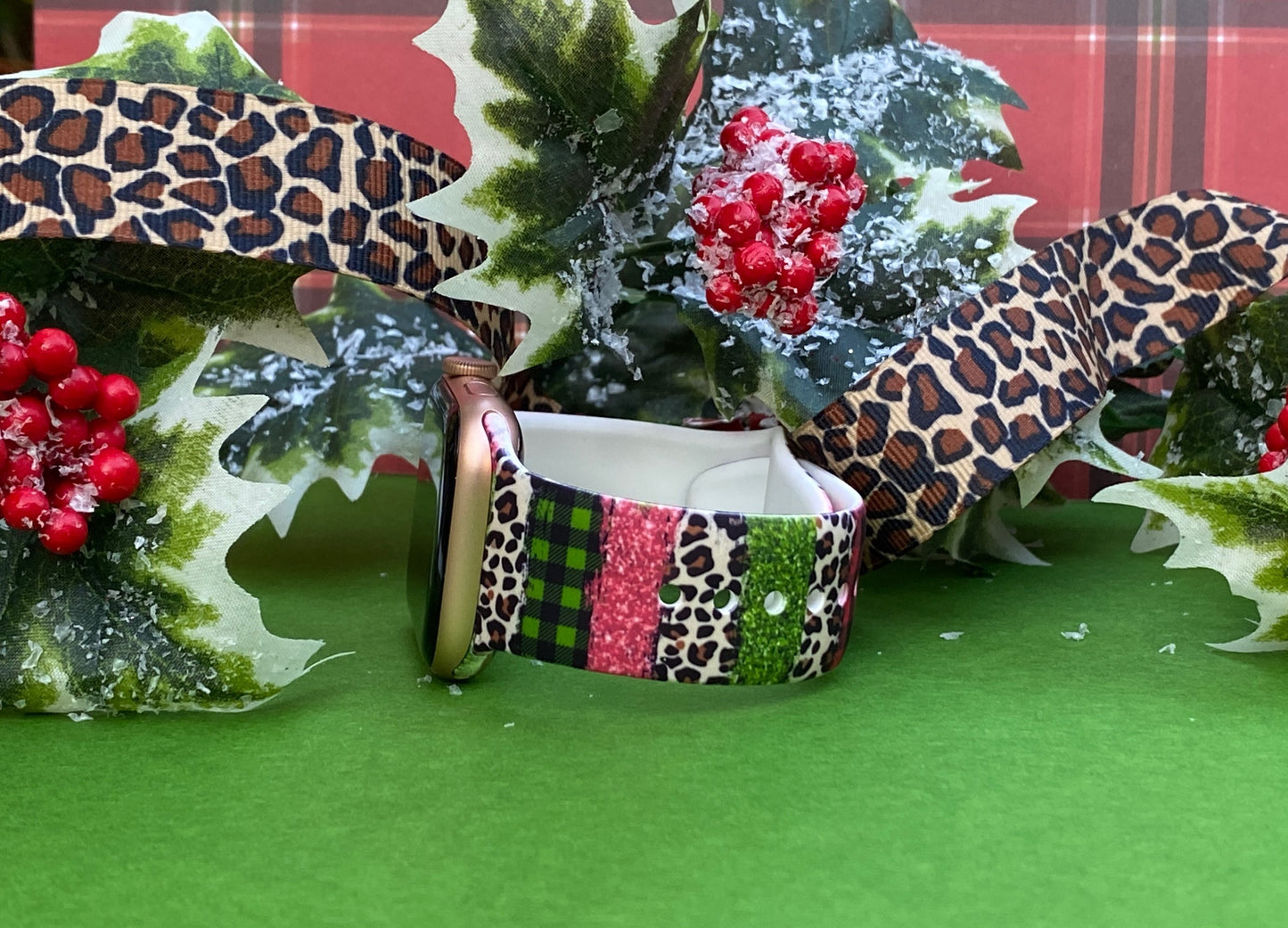 Christmas Leopard Apple Watch Band