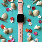 Coral Peach Hibiscus Apple Watch Band
