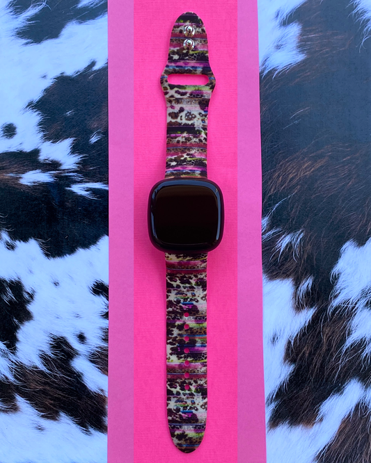 Western Cowhide Fitbit Versa 1/2 Watch Band