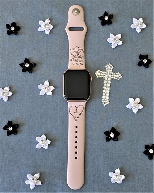 Apple Watchband Bars, Watchband Charms, Christian Watch Accessory, Cro –  Riding on Inspiration