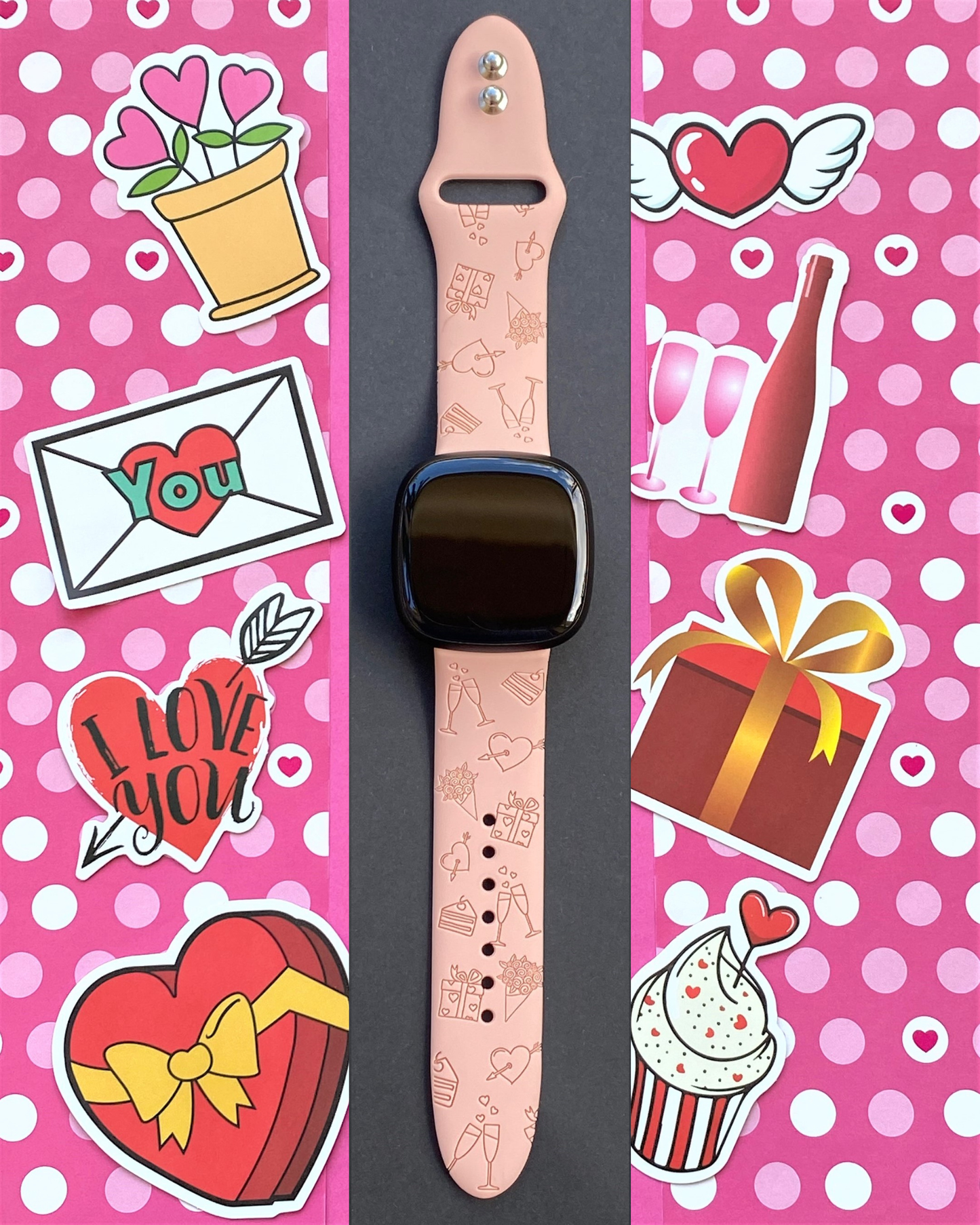 Cute Valentine's Day Fitbit Versa 3/Versa 4/Sense/Sense 2 Watch Band
