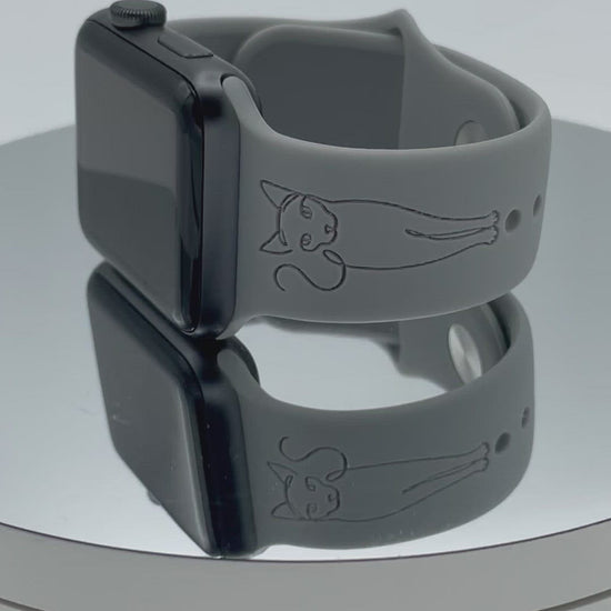 Cat Kitty Cat Cat Lover Silicone Band Laser Engraved Apple -  Hong Kong