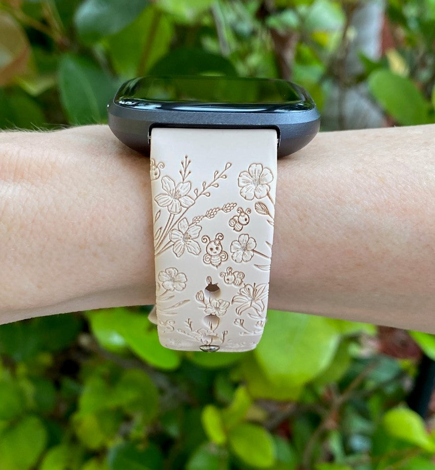 Flowers and Bees Fitbit Versa 1/2 Watch Band