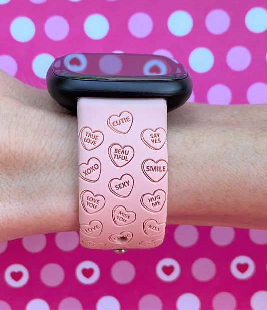 Candy Hearts Valentine's Day Fitbit Versa 3/Sense Watch Band