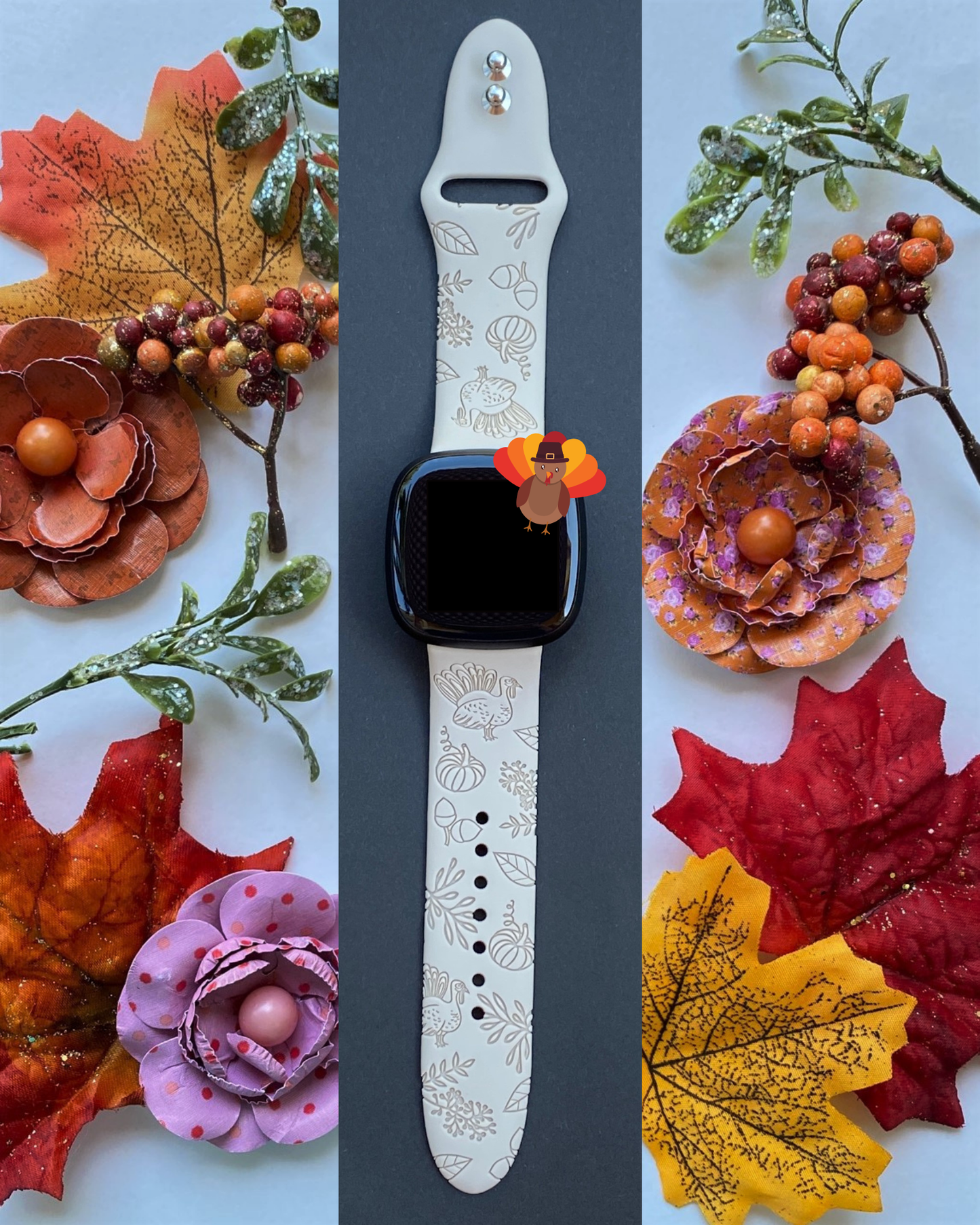Thanksgiving Turkey Fitbit Versa 3/Versa 4/Sense/Sense 2 Watch Band
