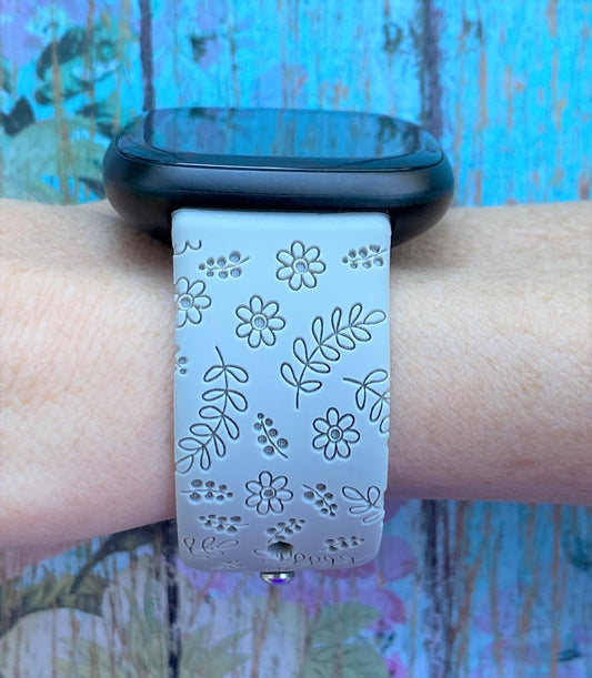 Spring Flower and Leaves Fitbit Versa 3/Versa 4/Sense/Sense 2 Watch Band