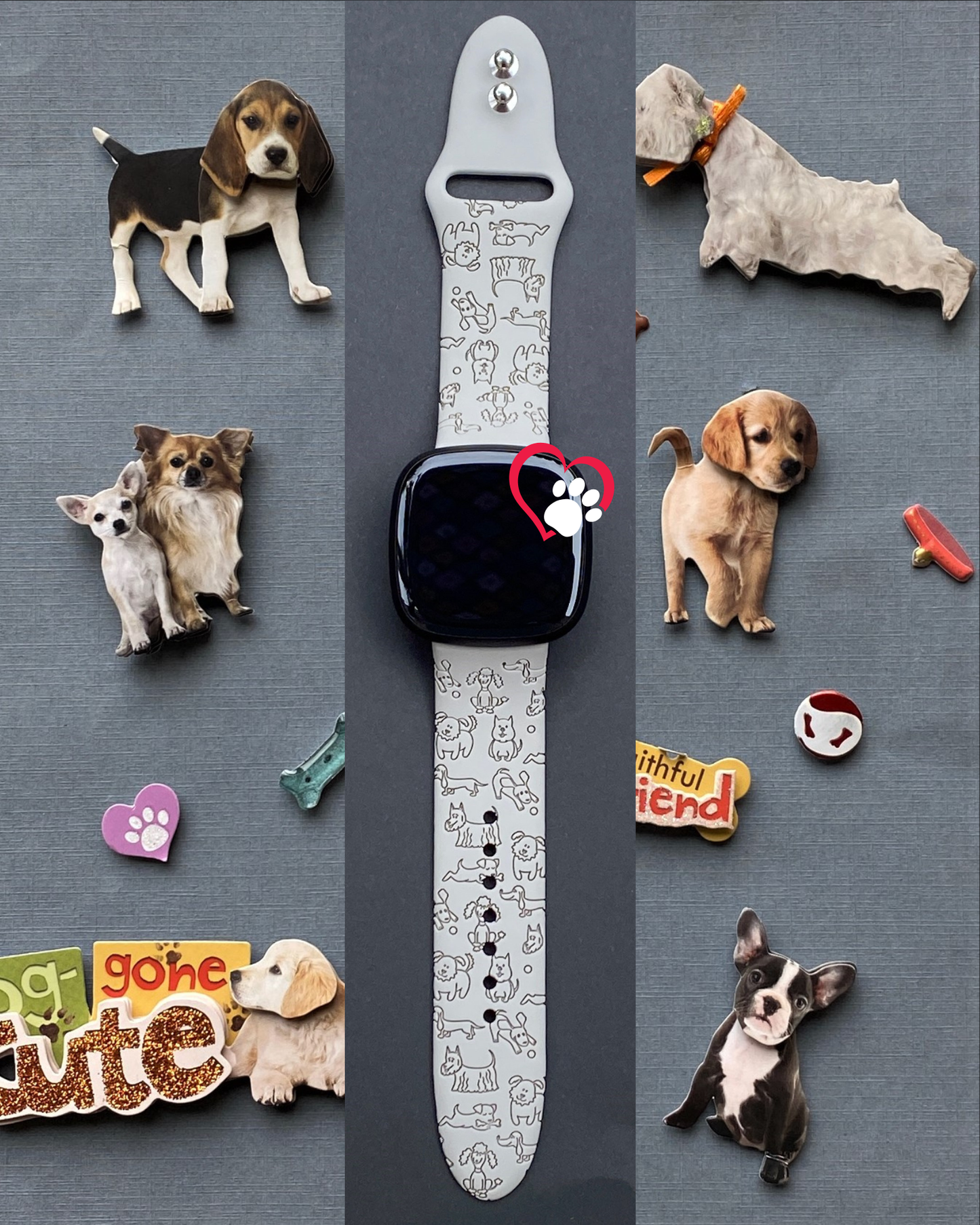 Dogs Fitbit Versa 3/Versa 4/Sense/Sense 2 Watch Band
