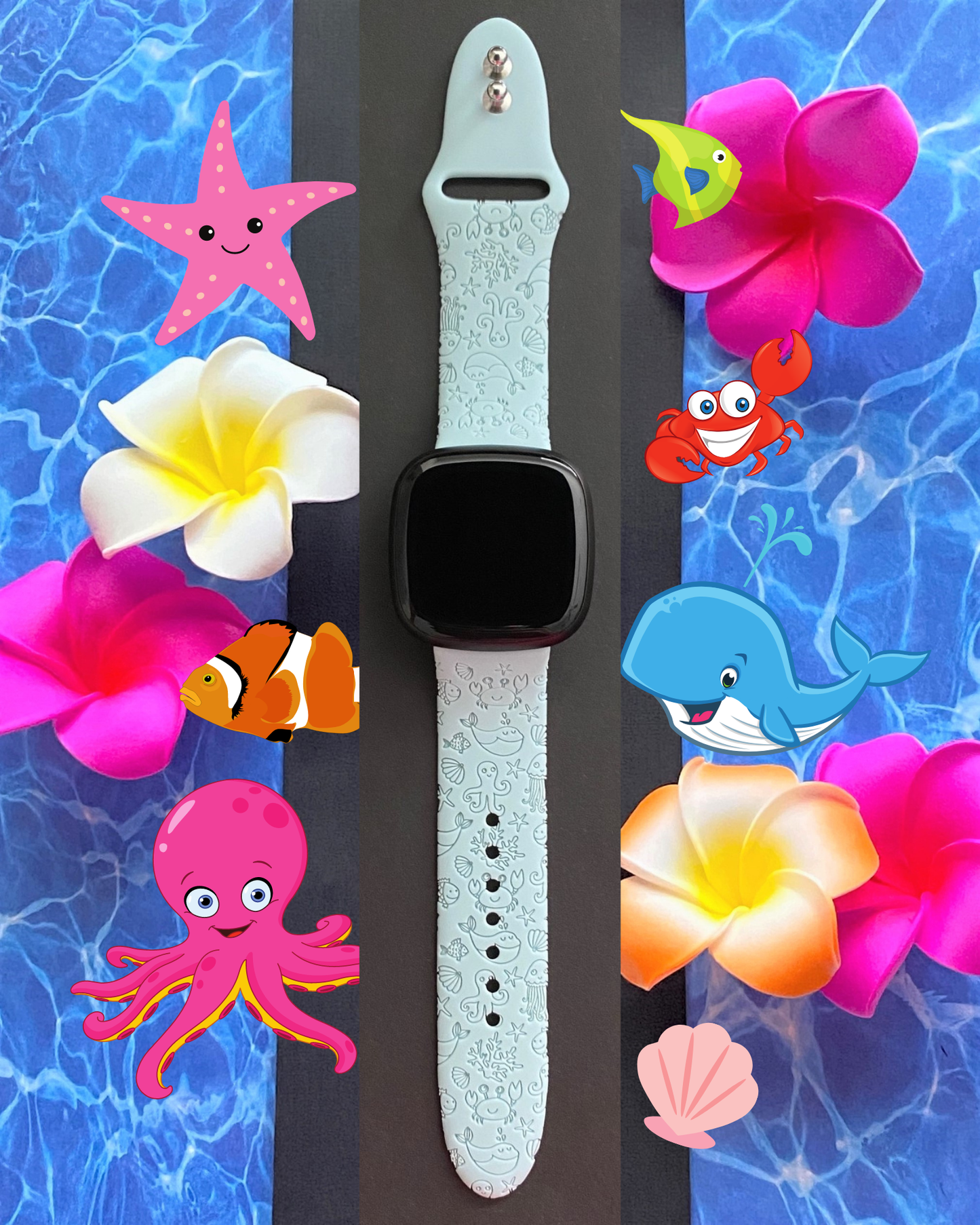 Ocean Life Fitbit Versa 3/Versa 4/Sense/Sense 2 Watch Band