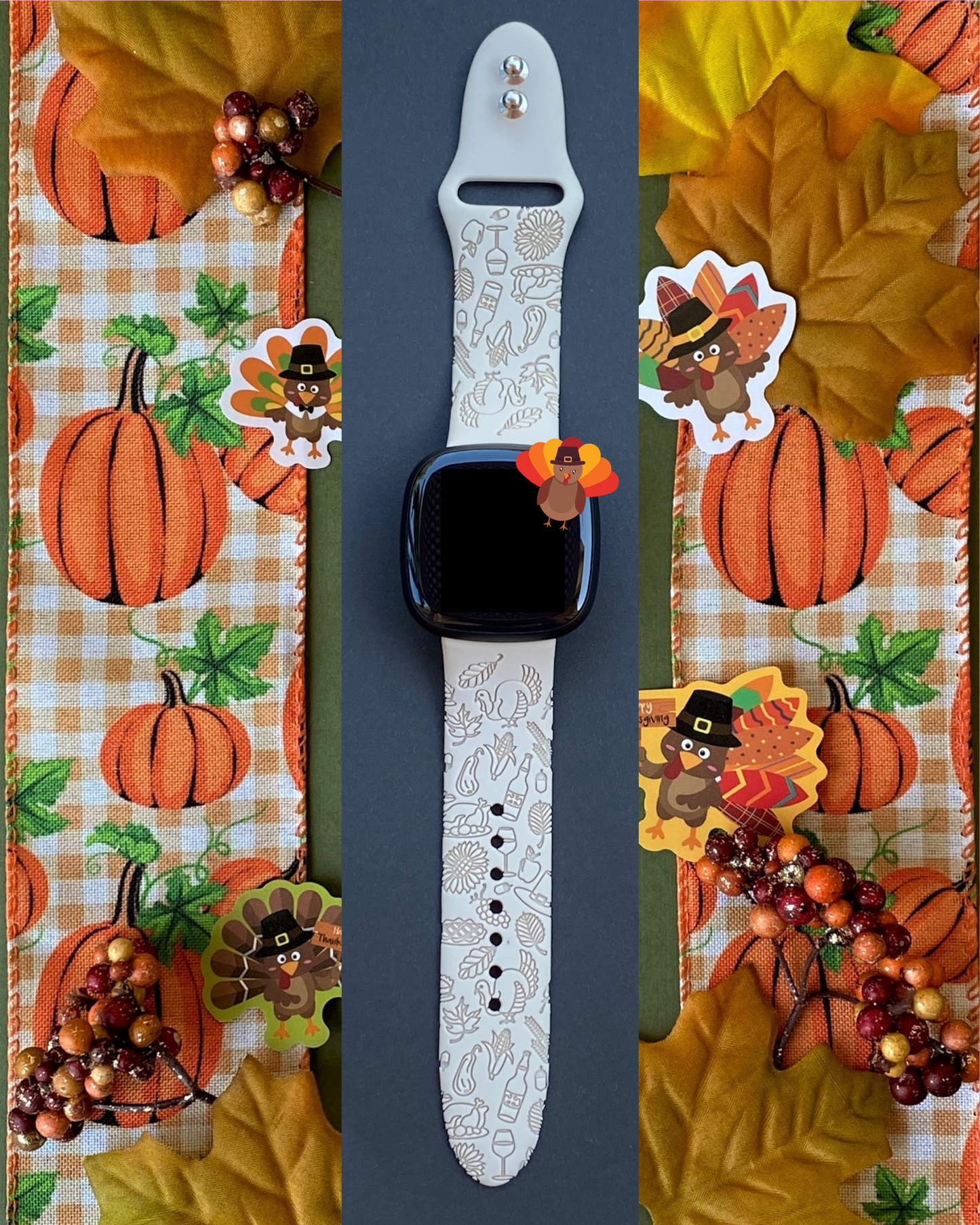 Thanksgiving Fitbit Versa 3/Versa 4/Sense/Sense 2 Watch Band