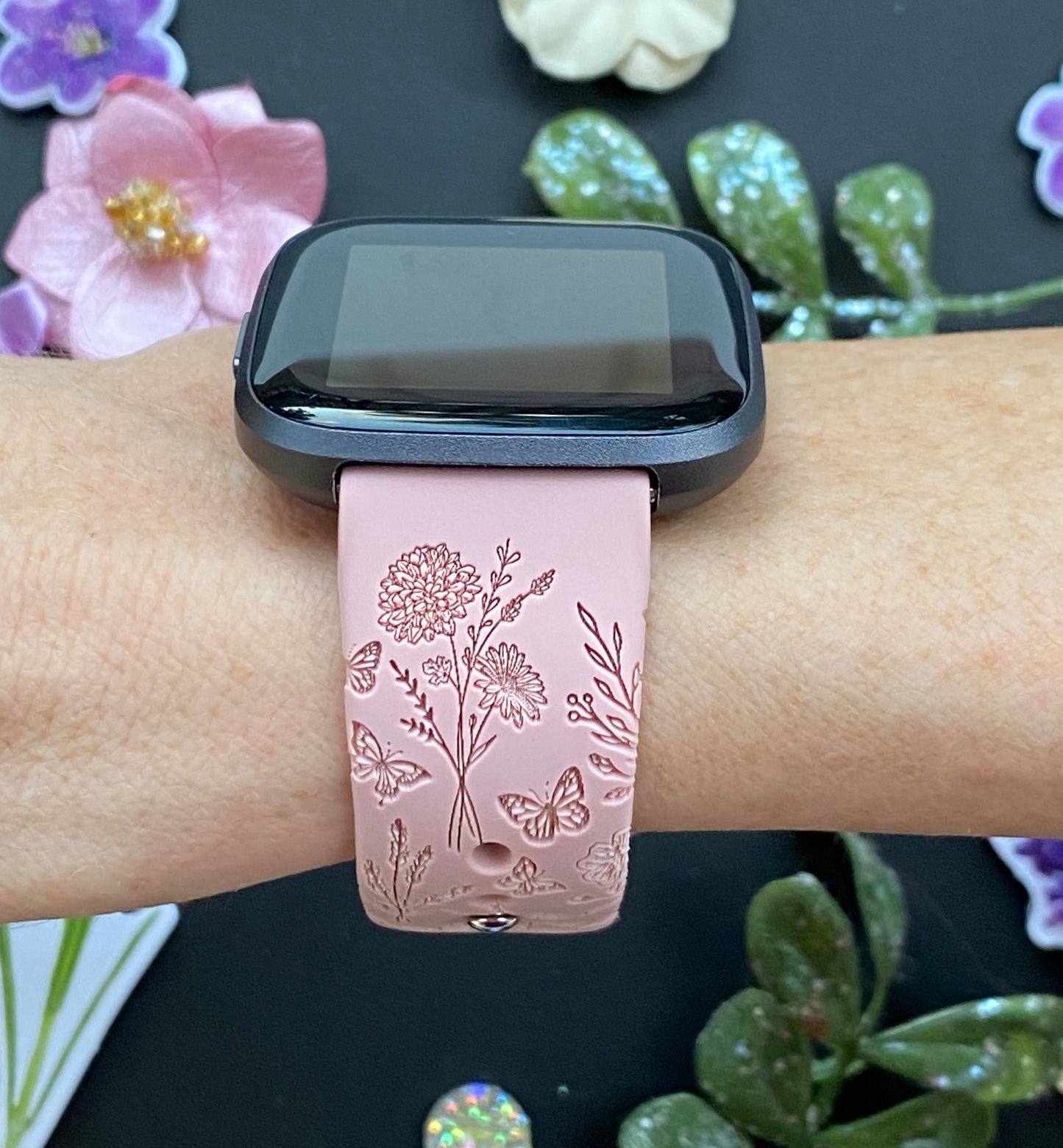 Butterflies and Wildflower Fitbit Versa 1/2 Watch Band
