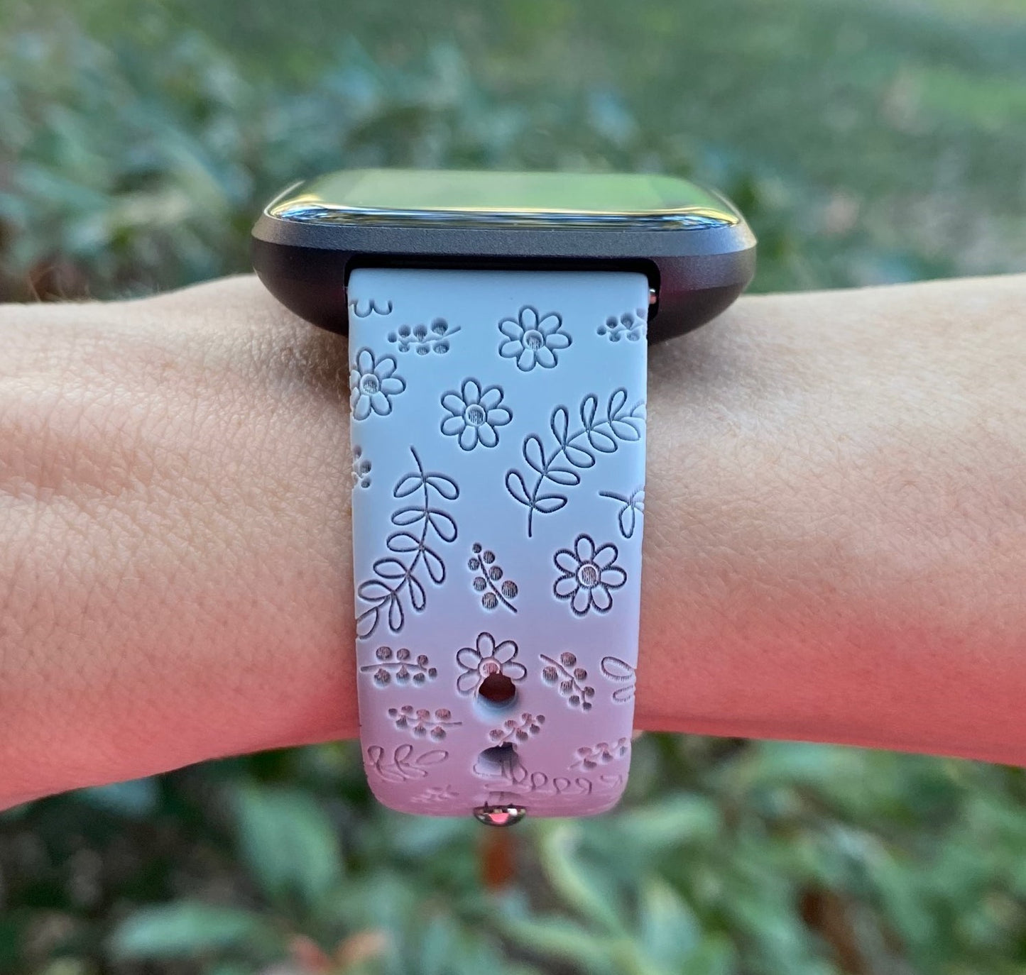 Flower and Leaves Fitbit Versa 1/2 Watch Band