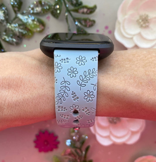 Flower and Leaves Fitbit Versa 1/2 Watch Band