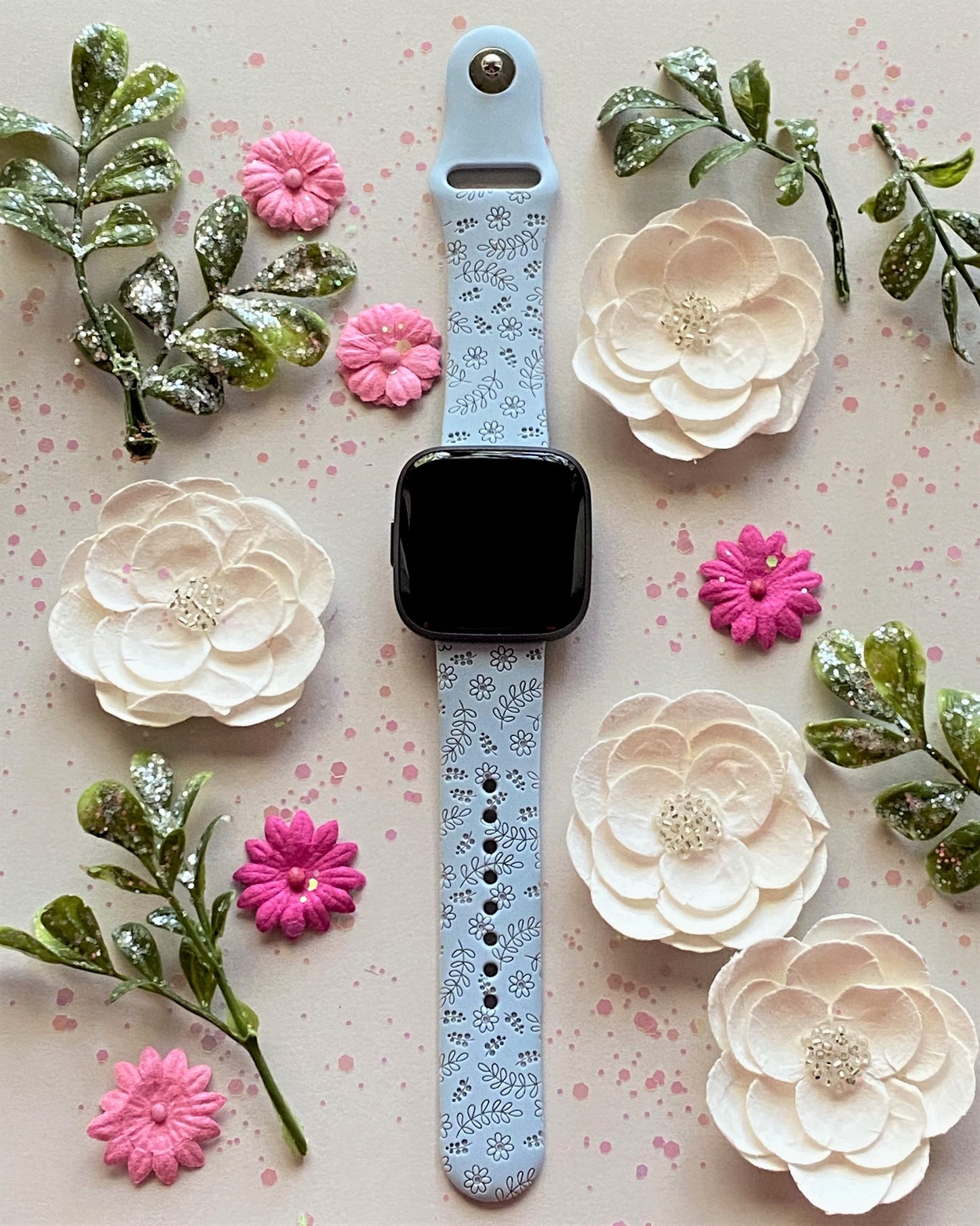 Flower and Leaves Fitbit Versa 1/2 Watch Band