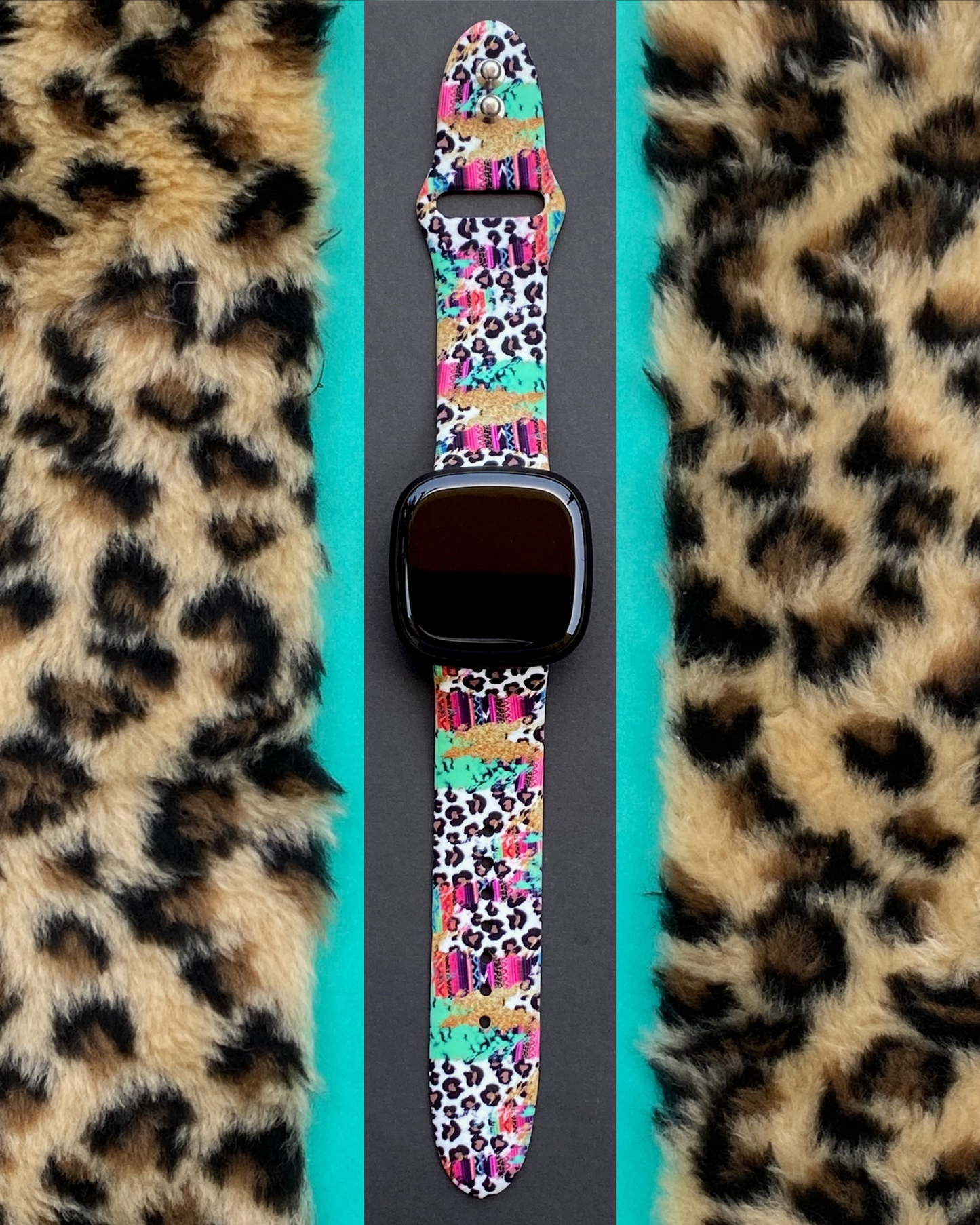 Leopard fitbit versa band sales