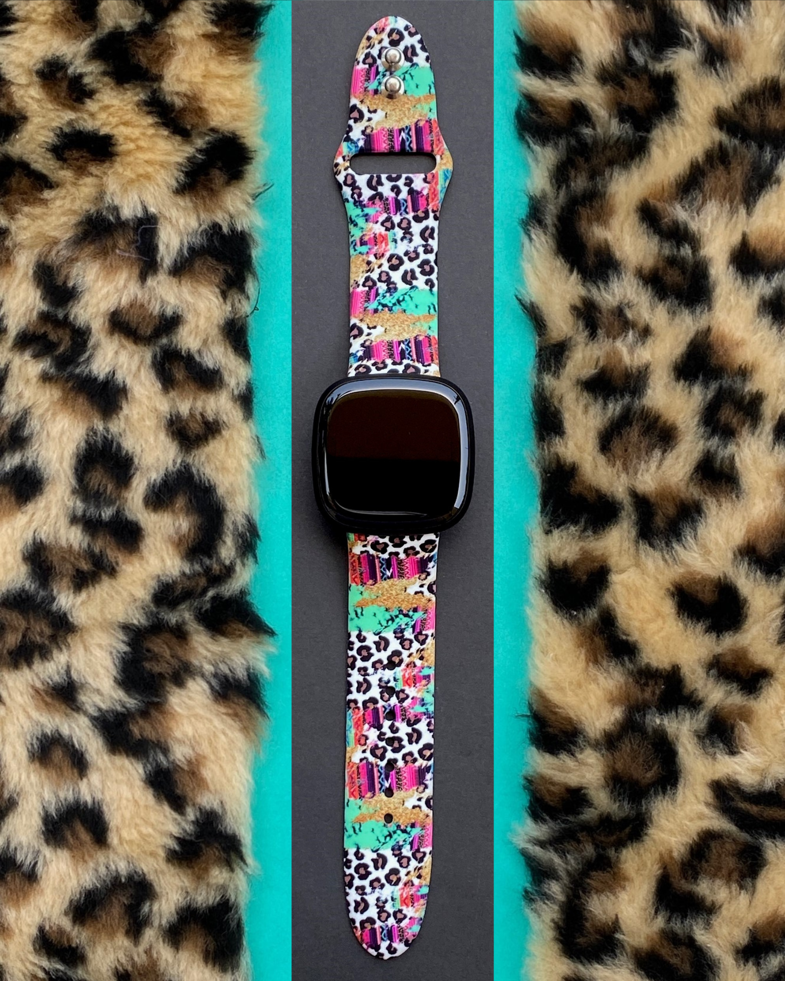 Fitbit versa 2025 bands leopard