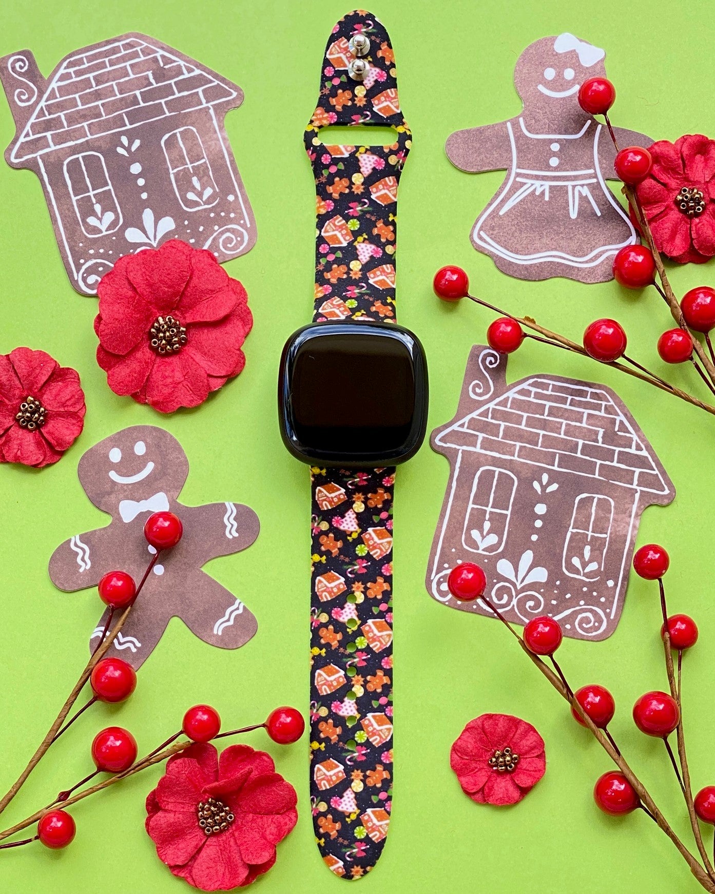 Gingerbread House Fitbit Versa 3/Versa 4/Sense/Sense 2 Watch Band – Lux ...