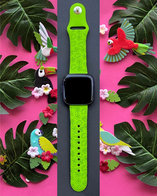 Hibiscus and Leaves Fitbit Versa 1/2 Watch Band