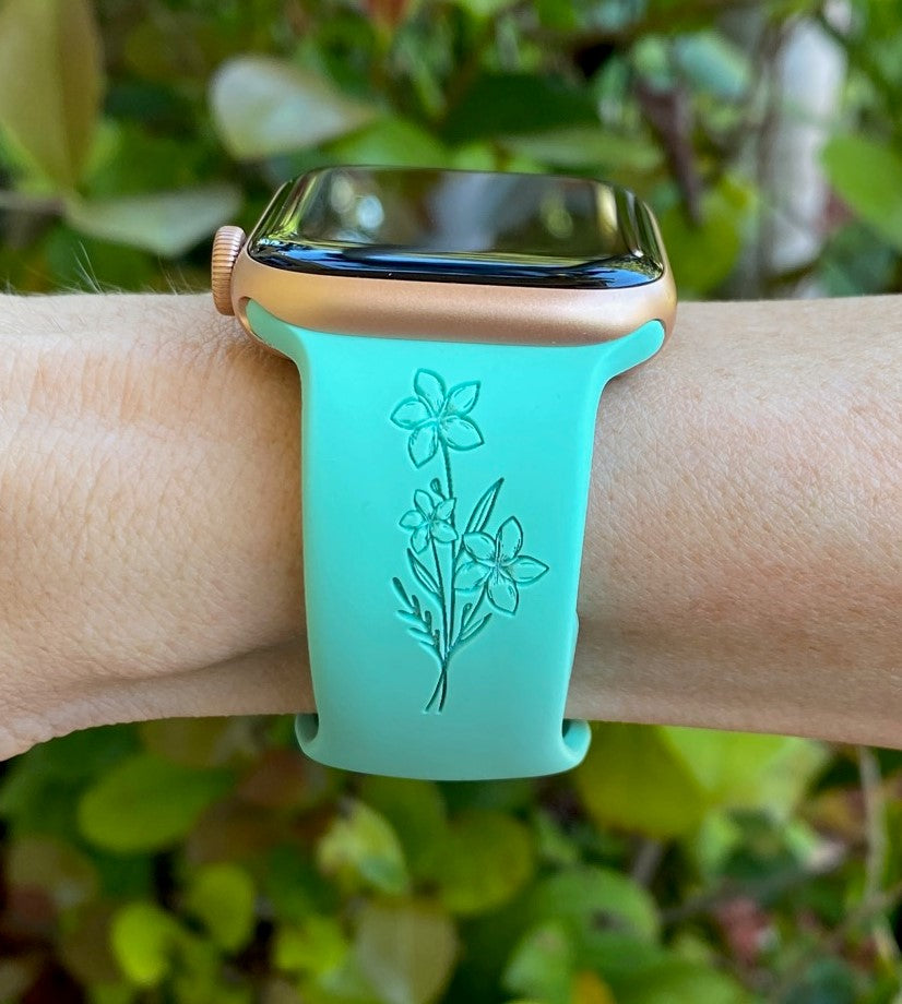 Hibiscus and Plumeria Flower Apple Watch Band
