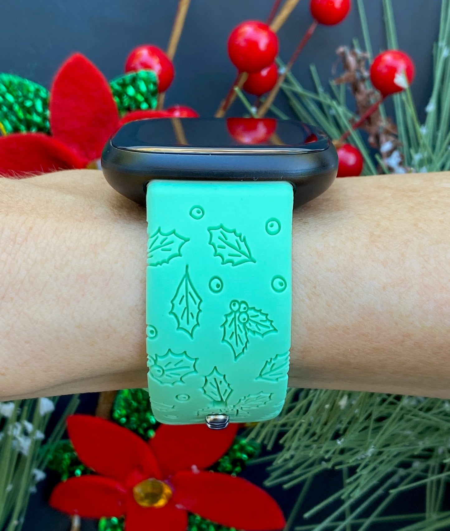 Holly Christmas Fitbit Versa 3/Sense Watch Band