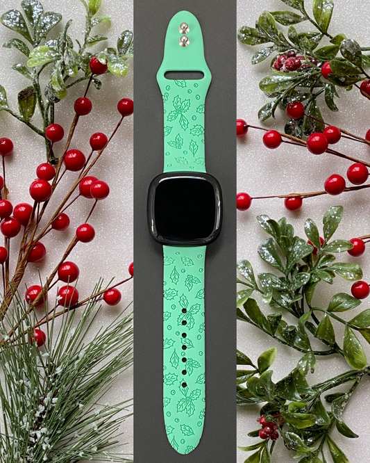 Holly Christmas Fitbit Versa 3/Sense Watch Band