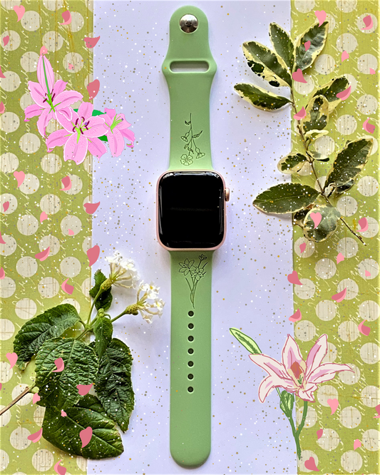 Lily and Wild Flower Apple Watch Band