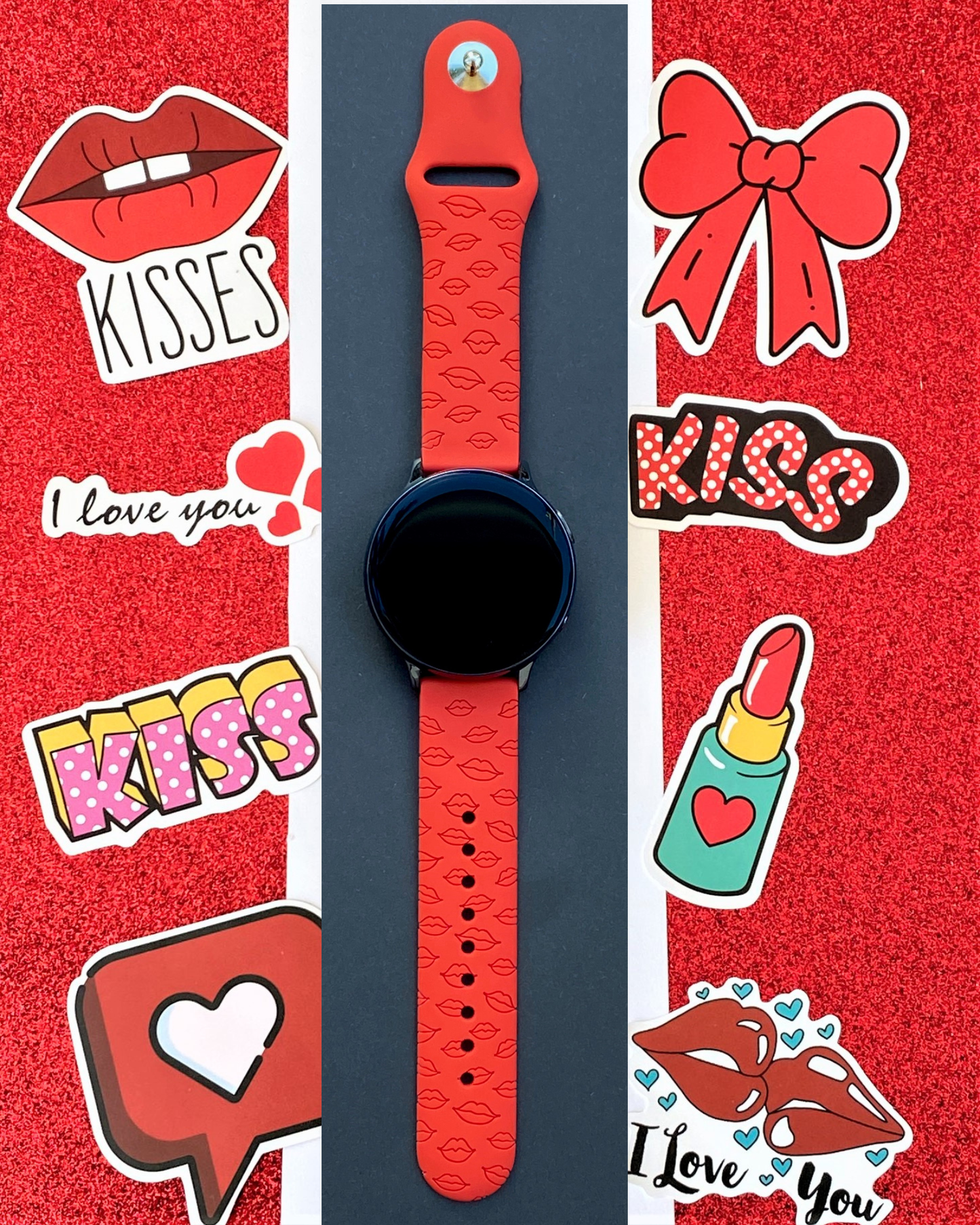 Kisses Valentine's Day 20mm Samsung Galaxy Watch Band