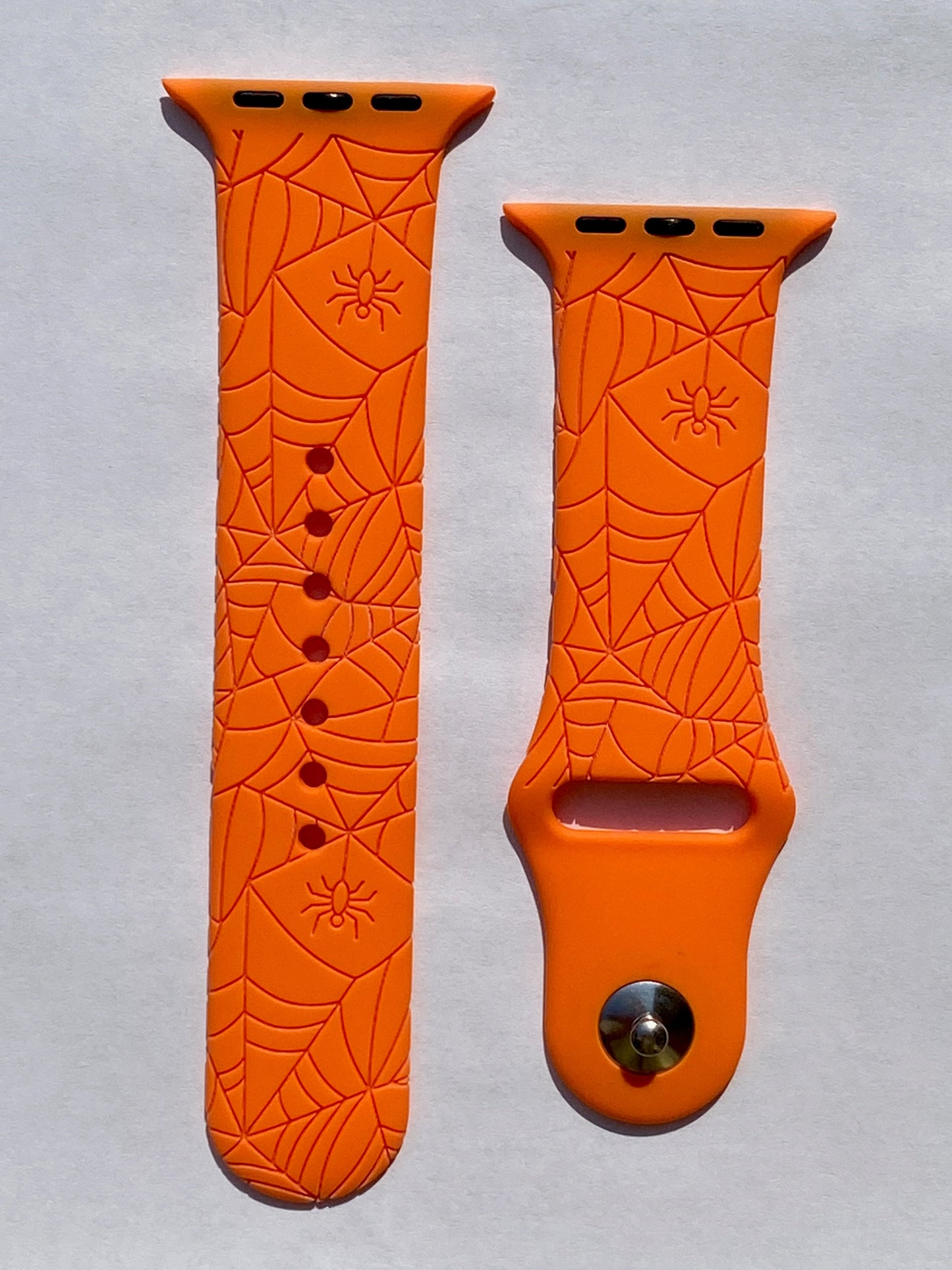 Orange Spider Web Apple Watch Band