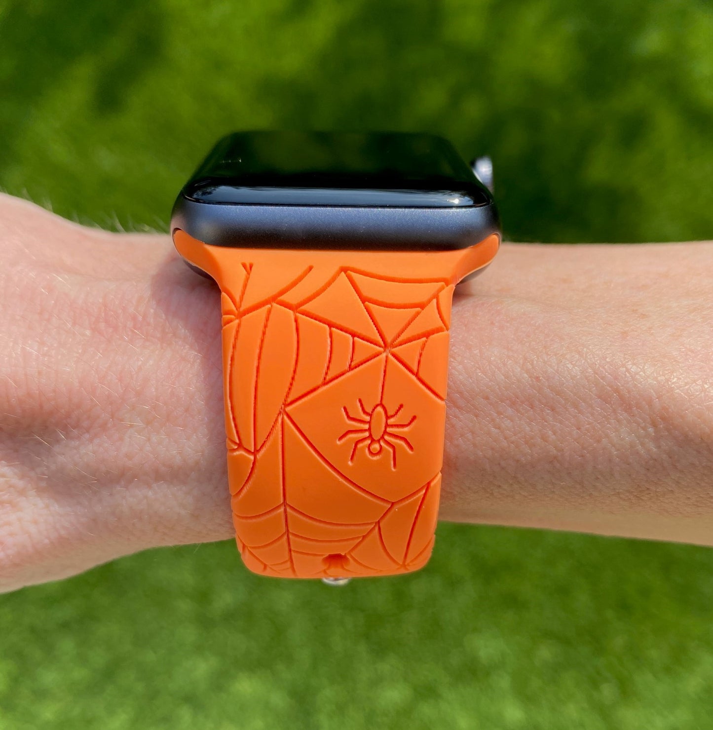 Orange Spider Web Apple Watch Band