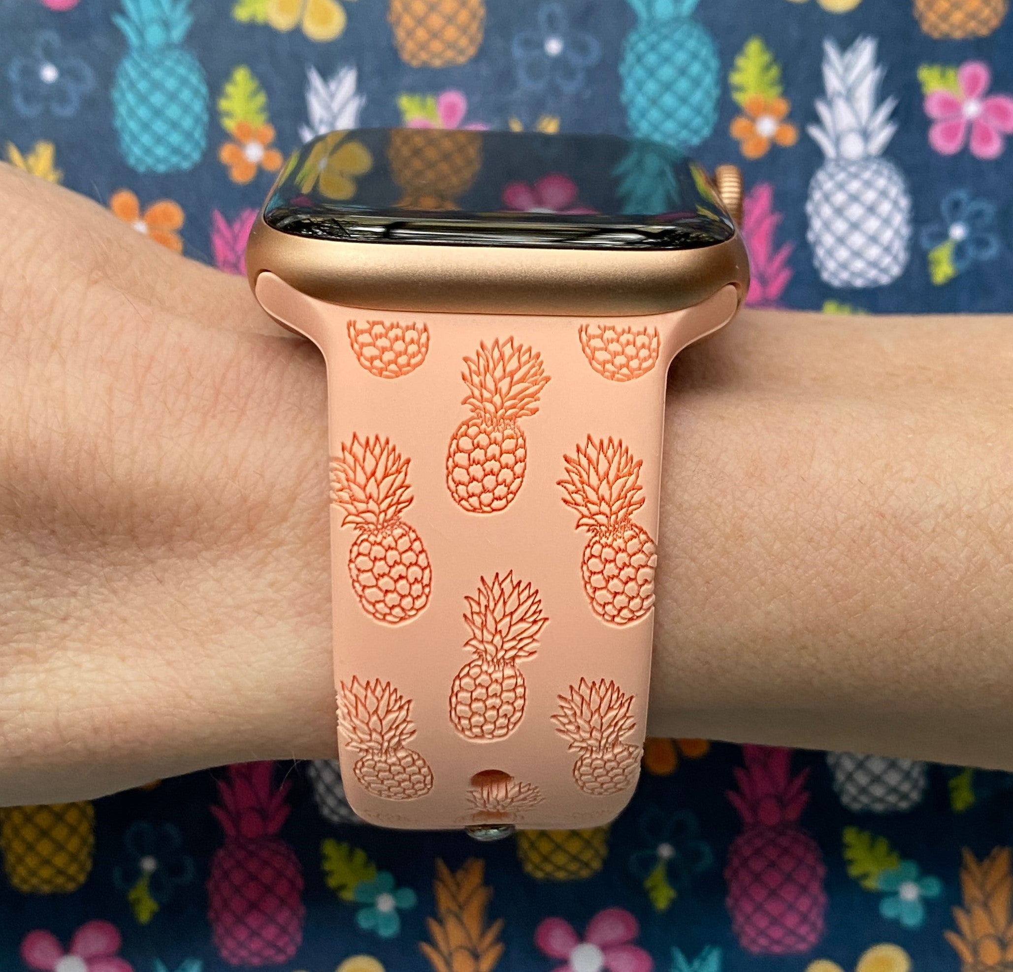 Pineapple Apple Watch Silicone Engraved Band Lux Bands Shop