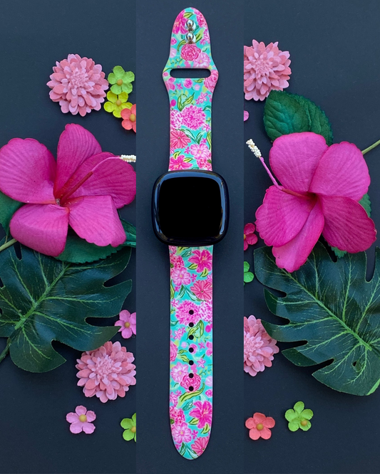 Pink Blooms Fitbit Versa 1/2 Watch Band