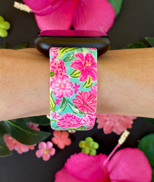 Pink Blooms Fitbit Versa 3/Versa 4/Sense/Sense 2 Watch Band