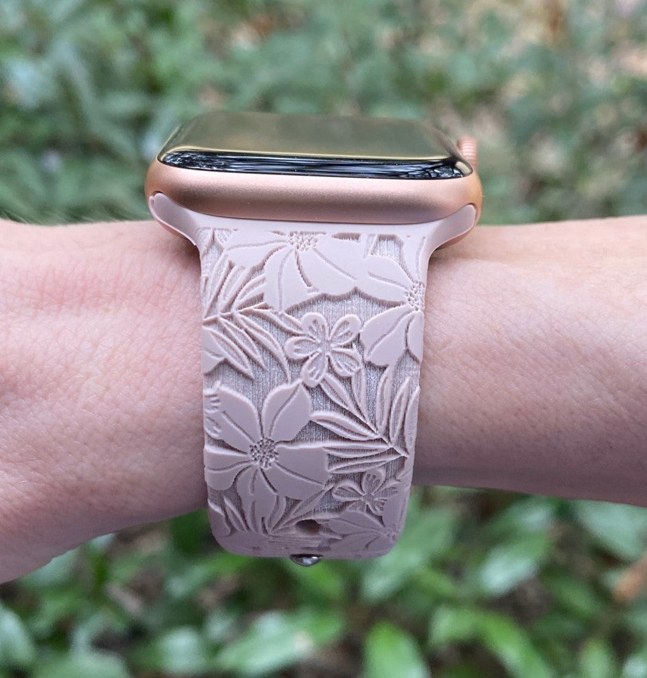 Pink Sand Hibiscus Apple Watch Band