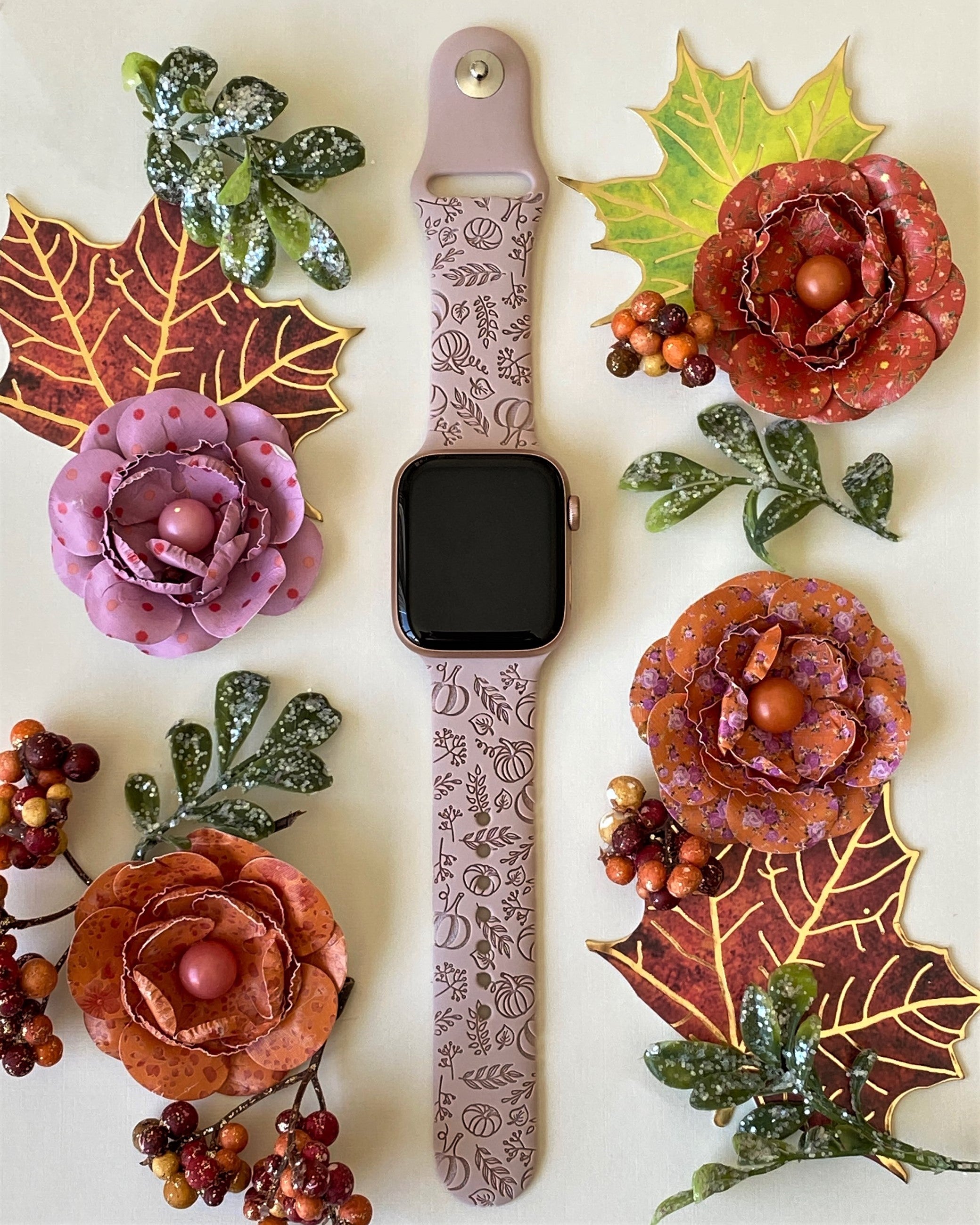 Autumn Apple Watch Silicone Engraved Band Lux Bands Shop