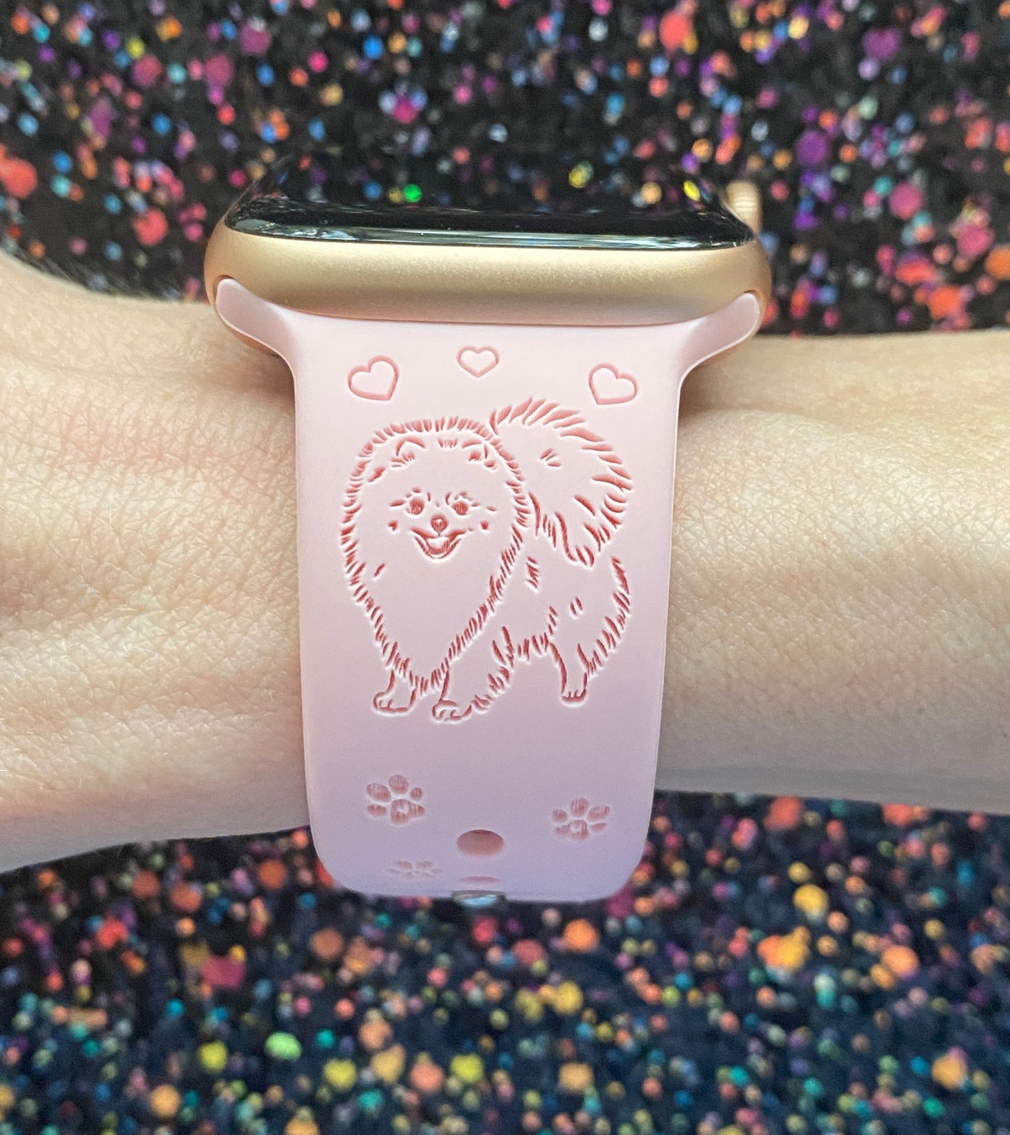 Personalized Apple Watch Band Dog Pomeranian Apple Watch Silicone