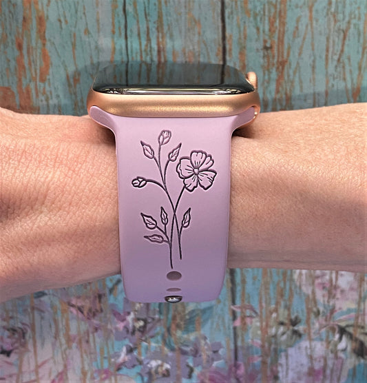 Apple Watch Strap Small Daisy Flower Pattern Watch Band Pink -  Israel