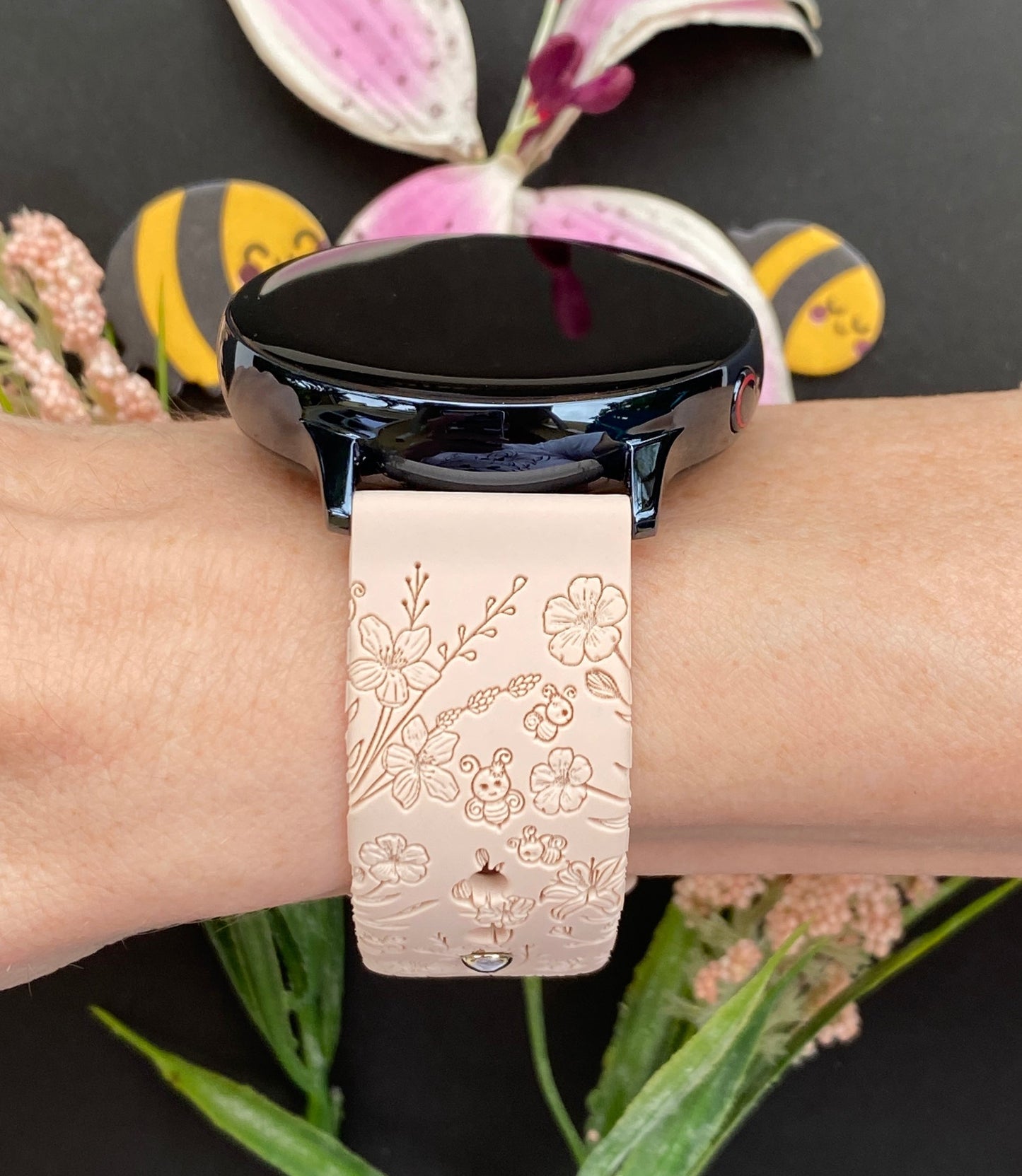 Flowers and Bees 20mm Samsung Galaxy Watch Band