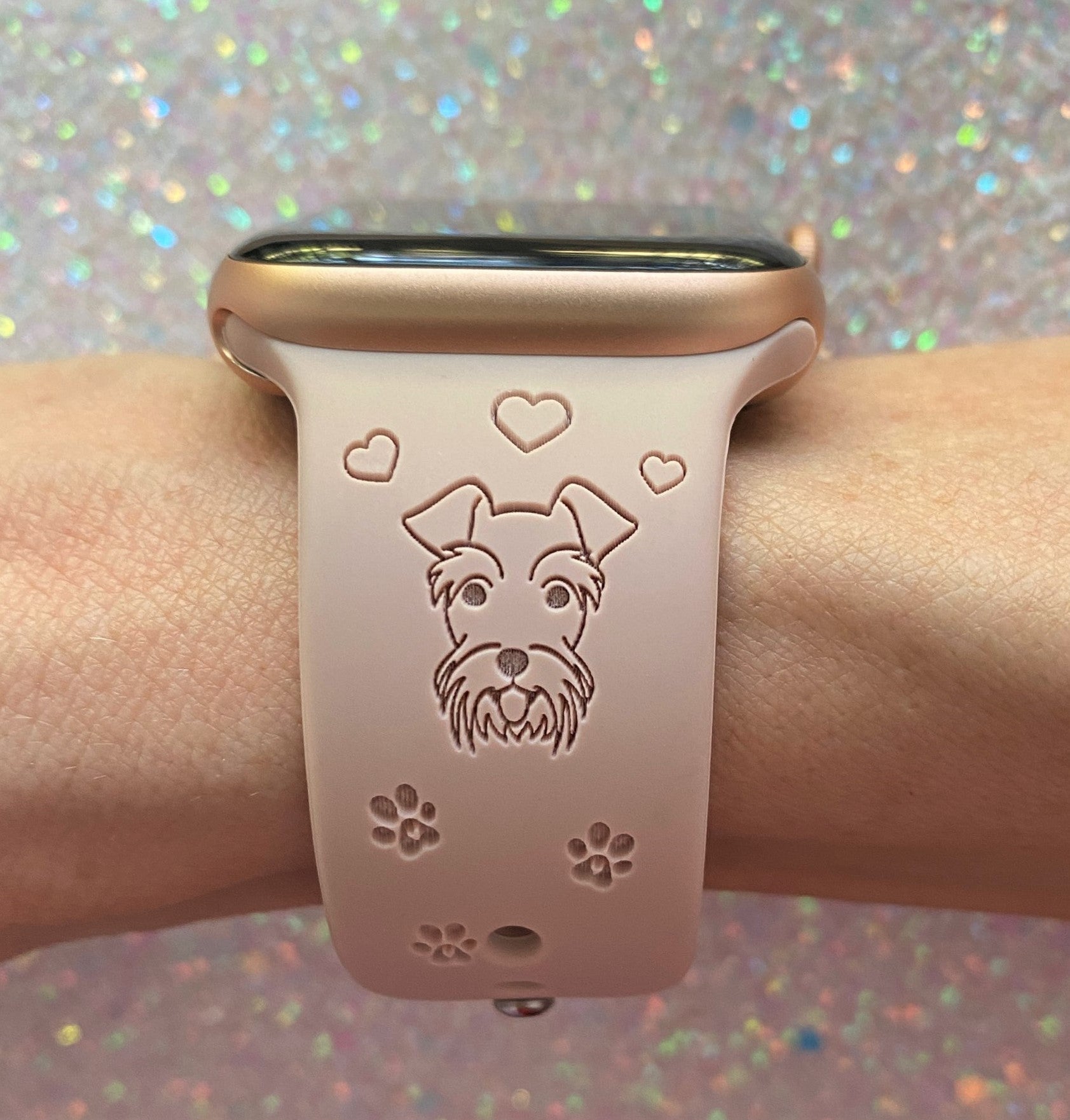 Schnauzer Dog Apple Watch Silicone Engraved Band Lux Bands Shop