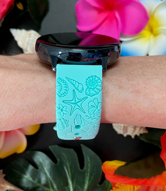 Seashell and Flowers 20mm Samsung Galaxy Watch Band