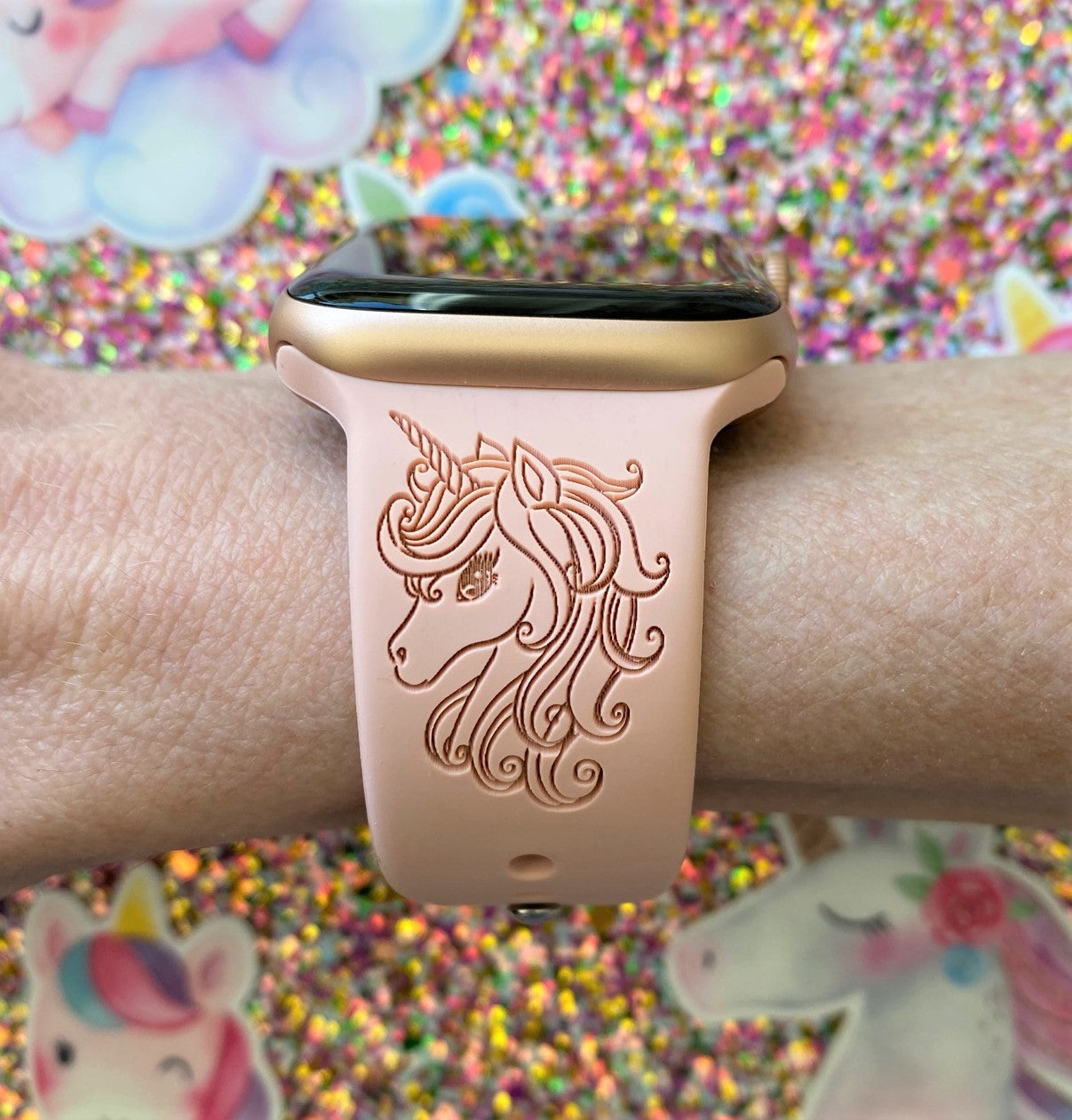 Unicorn Apple Watch Silicone Engraved Band Lux Bands Shop