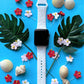 White Hibiscus Apple Watch Band