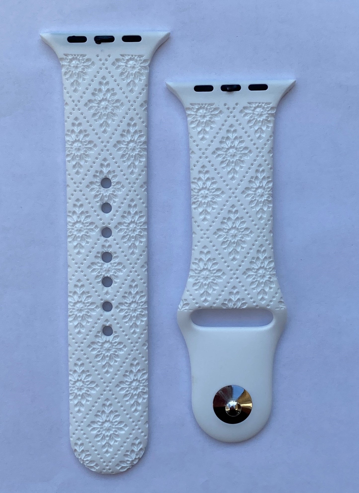 Fancy Lace Apple Watch Silicone Engraved Band – Lux Bands Shop