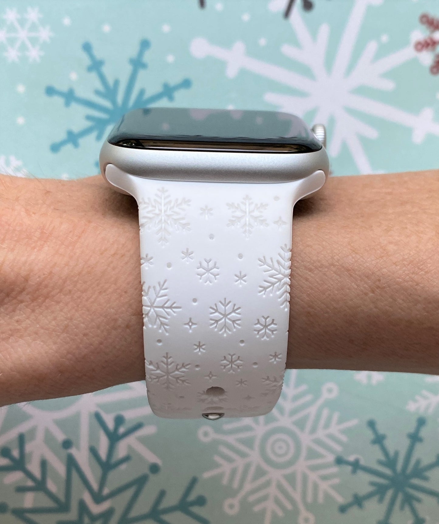 White Snowflake Apple Watch Band