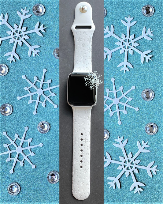 White Snowflake Apple Watch Band