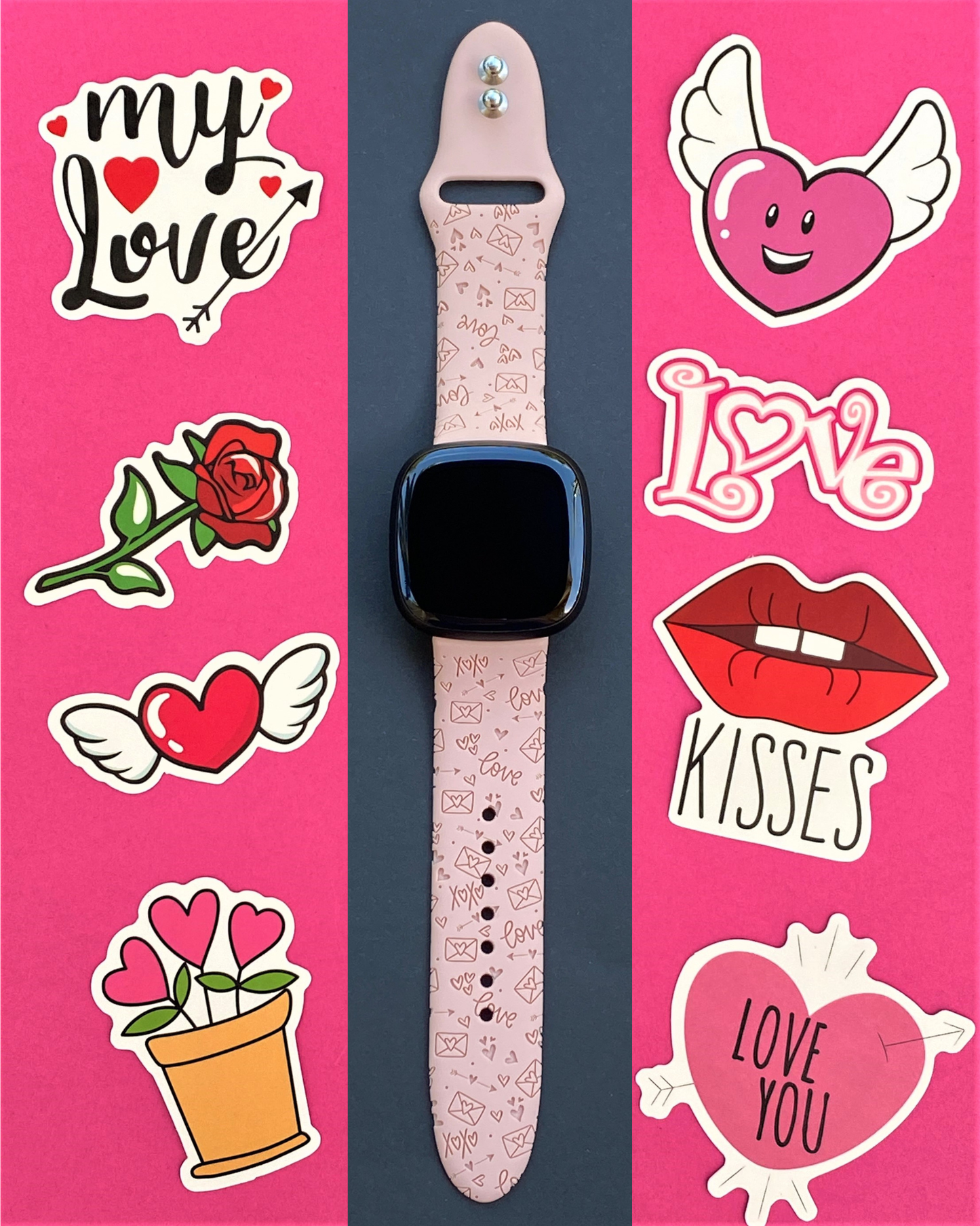 Xoxo Valentines Fitbit Versa 3/Versa 4/Sense/Sense 2 Watch Band